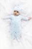 Picture of Blues Baby Boys AOP Rockinghorse Jersey Babygrow & Hat Set X 2 - Blue Grey