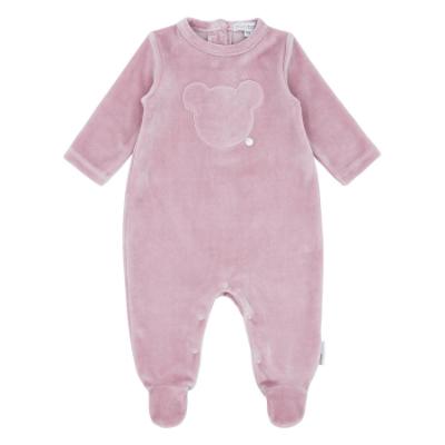 Picture of Blues Baby Girls Velour Teddy Bear Sleeper - Rose Pink