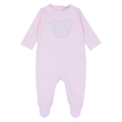 Picture of Blues Baby Cotton Jersey Teddy Bear All In One - Baby Pink