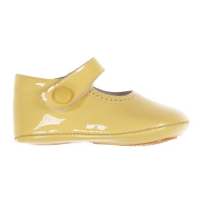 Picture of Panache Baby Shoes Button Front Mary Jane - Canary Yellow Patent 