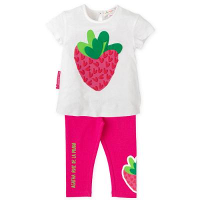 Picture of Agatha Ruiz De La Prada Geranio Strawberry Leggings Set - White Fuchsia