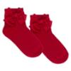 Picture of Meia Pata Extra Large Satin Double Bow Ankle Socks - Red