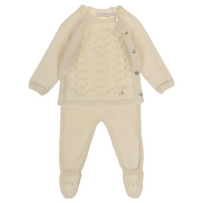 Picture of Rigola Baby Girls Openwork Knitted Top & Legging Set X 2 - Beige 