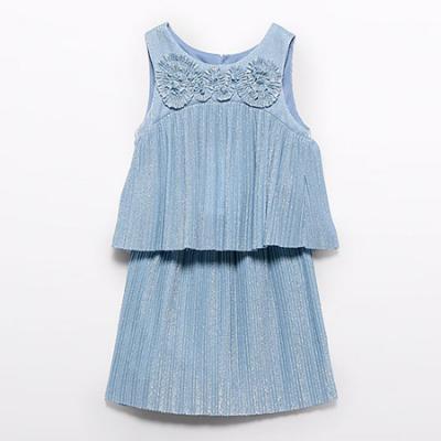 Picture of Abel & Lula Girls Special Occasion Pleated Top & Skirt Set X 2 - Sky Blue