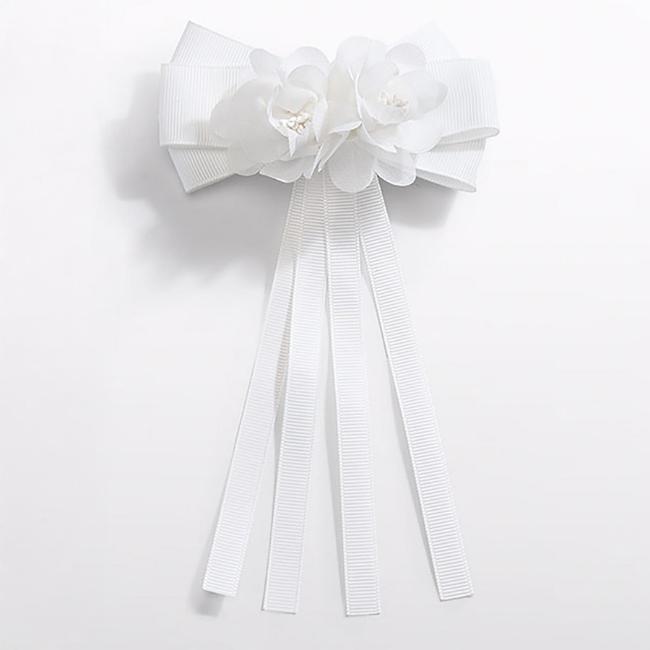 Picture of Abel & Lula Girls Floral & Bow Hairclip - Ivory