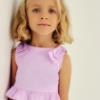 Picture of Mayoral Girls Summer Cherries Print Shorts & Peplum Top Set X 2 - Lilac Orchid Pink