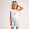 Picture of Mayoral Girls Summer Ruffle Top & Poplin Shorts Set X 2 - Blue Beige