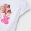 Picture of Mayoral Girls Summer Doll Cotton Jersey T-shirt -  White Magenta