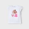 Picture of Mayoral Girls Summer Doll Cotton Jersey T-shirt -  White Magenta