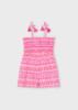 Picture of Mayoral Girls Summer Elasticated Bodice Playsuit - Magenta