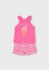 Picture of Mayoral Girls Summer Icecream Top & Shorts Set X 2 - Magenta Pink