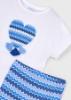 Picture of Mayoral Girls Summer Flared Zig Zag Leggings & Top Set X 2 - Anil Blue