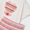 Picture of Mayoral Girls Summer Flared Zig Zag Leggings & Top Set X 2 - Salmon Pink