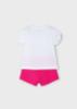 Picture of Mayoral Girls Summer Bike Top & Ruffle Shorts Set X 2 - Magenta Pink