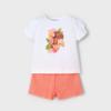 Picture of Mayoral Girls Summer Top & Ruffle Shorts Set X 2 - Mandarin