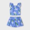 Picture of Mayoral Girls Summer Ruffle Top & Shorts Set X 2 - Anil Blue