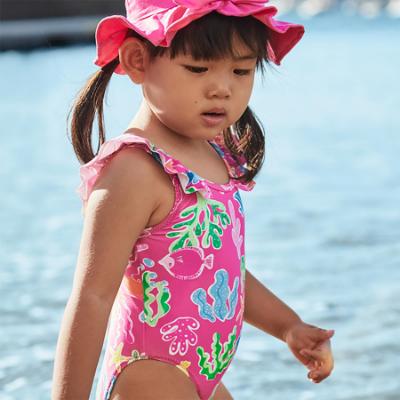 Picture of Mayoral Girls Summer Sealife Print Swimsuit - Fucsia Pink