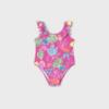 Picture of Mayoral Girls Summer Sealife Print Swimsuit - Fucsia Pink