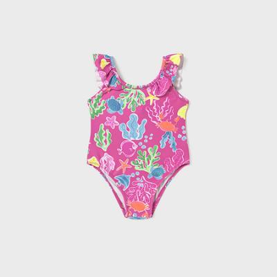 Picture of Mayoral Girls Summer Sealife Print Swimsuit - Fucsia Pink