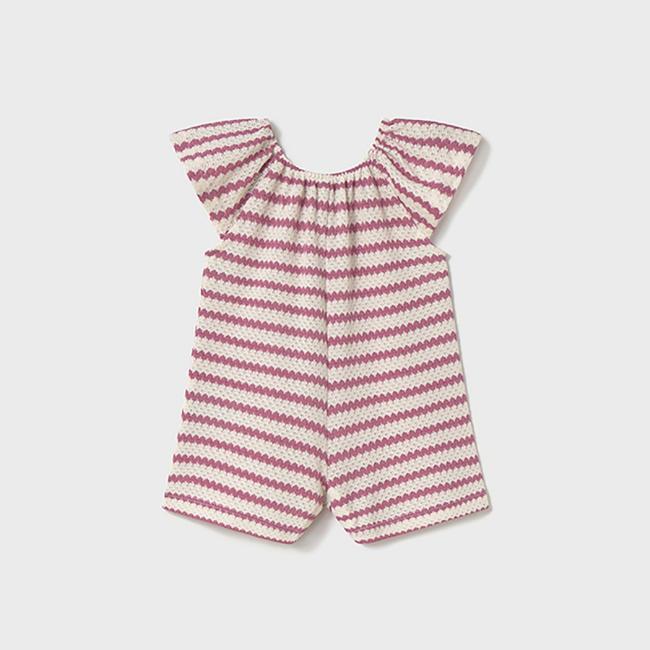 Picture of Mayoral Girls Summer Crochet Style Playsuit - Orchid Pink