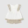 Picture of Mayoral Girls Summer Lace Ruffle Top & Shorts Set  X 2 - Ivory Beige