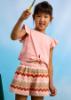 Picture of Mayoral Girls Summer Ruffle Crop Top & Zig Zag Shorts Set X 2 - Salmon Pink