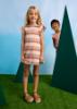 Picture of Mayoral Girls Summer Ruffle Sleeve Zig Zag A Line Dress - Salmon Pink