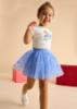 Picture of Mayoral Girls Summer T-shirt & Tulle Skirt Set X 2 - White Anil Blue