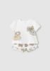 Picture of Mayoral Girls Summer Bear & Bunnies Top & Shorts Set  X 2 - Ivory Beige