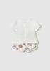 Picture of Mayoral Girls Summer Bear & Bunnies Top & Shorts Set  X 2 - Ivory Beige