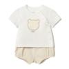 Picture of Mayoral Newborn Boys Jersey Teddy Ribbed Shorts Set - Beige 