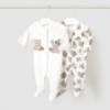 Picture of Mayoral Newborn Girls Teddy & Bunny 2 Piece Babygrow Set - Beige 