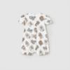 Picture of Mayoral Newborn Girls Jersey Teddy & Bunny Romper - White Beige Grey 