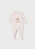 Picture of PRE ORDER Mayoral Newborn Girls  Front Opening Teddy & Polka Babygrow  - Baby Rose Pink