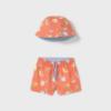 Picture of Mayoral Boys Summer Swim Shorts & Reversible Sunhat Set  X 2 - Coral Blue