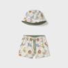 Picture of PRE ORDER Mayoral Boys Summer Swim Shorts & Reversible Sunhat Set  X 2 - Cream Khaki