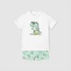 Picture of Mayoral Boys Summer T-shirt & Dinosaur Swim Shorts Set  X 2 - White Green