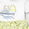 Picture of Mayoral Boys Summer T-shirt & Sailboat Swim Shorts Set  X 2 - White Blue Acid Yellow