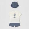 Picture of Mayoral Boys Summer T-shirt, Shorts & Sunhat Set  X 3 - White Blue