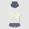 Picture of Mayoral Boys Summer T-shirt, Shorts & Sunhat Set  X 3 - White Blue