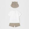 Picture of Mayoral Boys Summer T-shirt, Shorts & Sunhat Set  X 3 - Ivory Beige