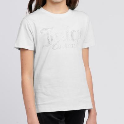 Picture of Juicy Couture Girls Diamante Fitted SS Tee - Bright White 