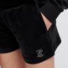 Picture of Juicy Couture Girls Diamante Logo Fold Over Waist Shorts - Black