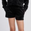 Picture of Juicy Couture Girls Diamante Logo Fold Over Waist Shorts - Black