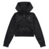 Picture of Juicy Couture Girls Arch Zip Through Diamante Velour Hoodie - Black