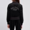 Picture of Juicy Couture Girls Arch Zip Through Diamante Velour Hoodie - Black