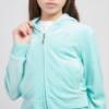 Picture of Juicy Couture Girls Arch Zip Through Diamante Velour Hoodie - Angel Blue