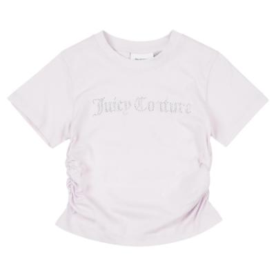 Picture of Juicy Couture Girls Diamante Cropped T-shirt - Lavender Fog