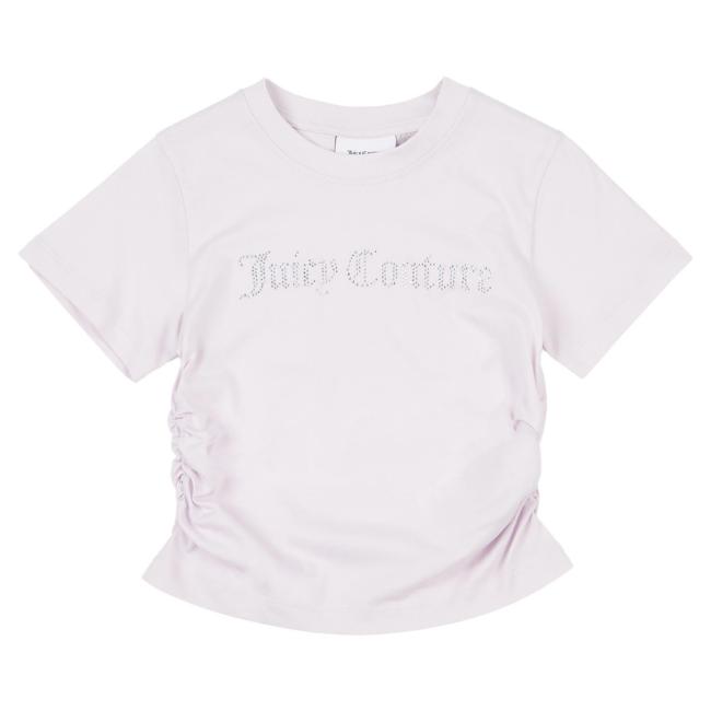 Picture of Juicy Couture Girls Diamante Cropped T-shirt - Lavender Fog