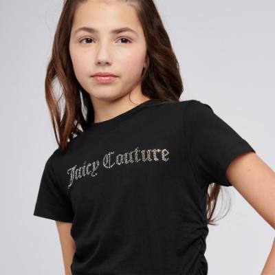 Picture of Juicy Couture Girls Diamante Cropped T-shirt - Black